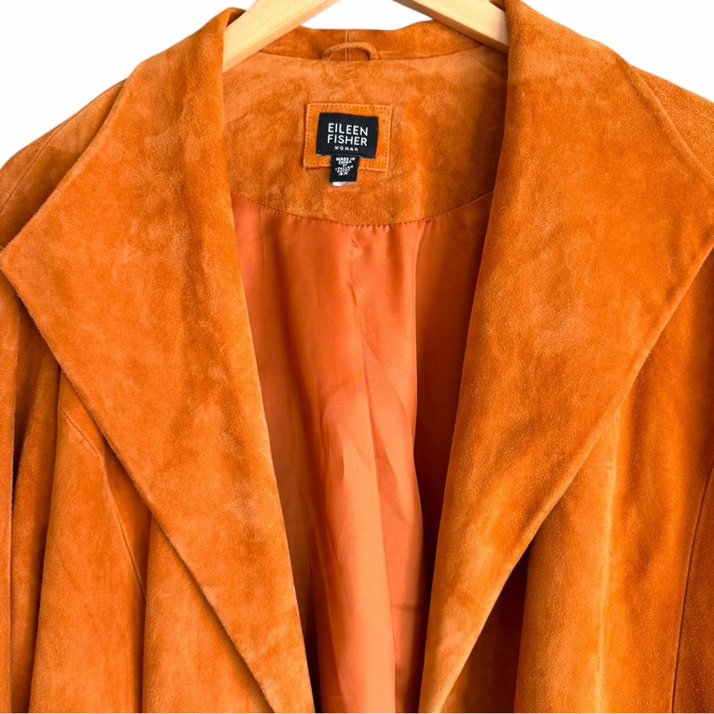 Eileen Fischer Bohemian Pumpkin Suede Jacket Size 3X - Picture 3 of 12